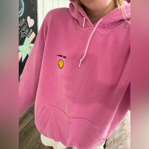Pink Iets Frans x Smiley UO Hoodie